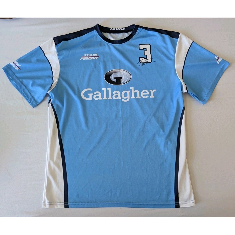 Team Penske Scott McLaughlin #3 Gallagher IndyCar Jersey Shirt Mens Large Signed